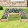 Costway Raised Garden Bed Wooden Garden Box Planter Container U-Shaped Bed 92.5x95x11in - 2 of 4