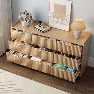 Furnulem Dressers for Bedroom 9 Drawers Wide Chest of Drawers Storage Organizer Wooden Cabinet with Anti-Tip Safety for Living Room Hallway entryway - 1 of 4