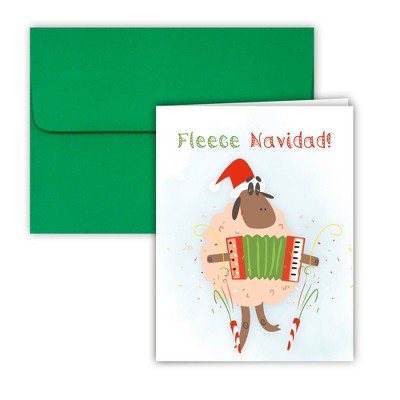 Paper Frenzy Fleece Navidad Sheep Christmas Cards and Envelopes -25 pack