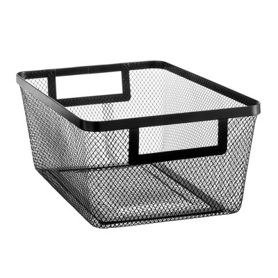 Metal Mesh Pantry Basket with Handles - Set of 4 - Matte Black