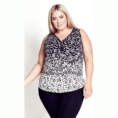 Avenue  Women's Plus Size V Neck Essential 3/4 Sleeve Tee - Black - 26w/28w  : Target