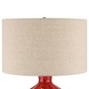 360 Lighting Gordy 20 1/2" High Small Mid Century Modern Accent Table Lamp Red Ceramic Single Oatmeal Shade Living Room Bedroom Colors May Vary - image 3 of 4