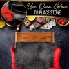 Nutrichef Cooking Stone Grill Set - Hot Lava Rock Sizzling Plate for Steak BBQ & Meat Grilling with Stainless Steel Knives - 4 of 4
