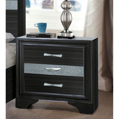 NicBex Modern Nightstand with 2 Drawers and 1 Jewelry Drawer with Sleek Metal Pulls Bebside Table for Bedroom, Living Room