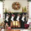 24 Inch Pre-Lit Christmas Wreaths for Front Door, Holiday Xmas Wreath with Battery Operated Lights, Pine Cones, Berries, Ball Ornaments, Leaves - 2 of 4