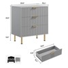 Fluted 3 Drawer Dresser for Bedroom, Modern Chest with Deep Drawers and Wide Top, Wooden Dresser Organizer for Living Room, Hallway, Entryway - 2 of 4