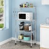 Karl Home 3 Layer Adjustable Kitchen Bakers Rack Microwave Oven Stand Storage Cart, Silver Powder - 2 of 4