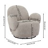 GDFStudio Moulton Modern 35" Velvet Upholstered Swivel Chair with Detachable Arm - 3 of 4
