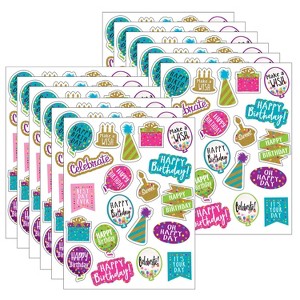 Teacher Created Resources® Confetti Happy Birthday Stickers, 120 Per Pack, 12 Packs - 1 of 3