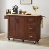 INFURNIC Kitchen Carts and Islands Kitchen Island Cart with Drop Leaf Countertop and Storage Cabinet, Brown, 53.78"*18.11"*35.47" - 2 of 4