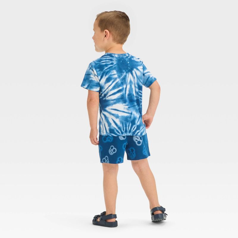 Toddler Boys' Disney Top and Bottom Shorts Set - Navy Blue/White, 2 of 5