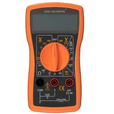 Digital Multimeter For Testing Voltage, Current, Resistance, and Diodes, DC Voltage Range Scales: 300V, 200V, and 20V