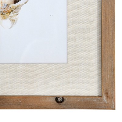 Natural Wood Framed Oyster Print Wall Art Set