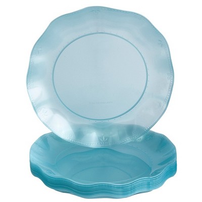 Silver Spoons Elegant Disposable Plastic Plates for Party, Heavy Duty Mint Disposable Plate Set (10 PC) - Chateau