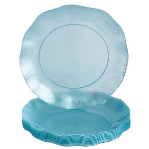 Elegant Plastic Plates for Party with Scalloped Rim (10 PC