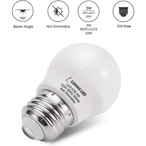 DORESshop 6-Pack G14 LED Light Bulbs, E26 Base 120V, 5000K Natural Daylight, Plastic-Aluminum Globe Bulbs - 1 of 4