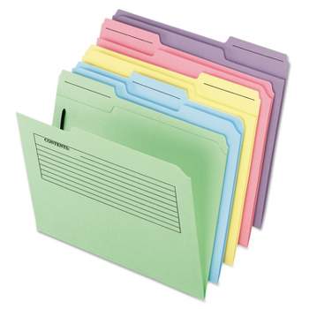 Pendaflex Printed Notes Folders with Fastener 1/3 Cut Top Tab Letter Assorted 30/Pack 45270