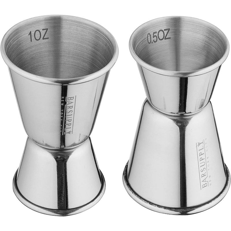 Bar Supply NYC Boston Cocktail Professional  Shaker Set,4-Piece Bar Set, Stainless Steel, Shaker Tins,Hawthorne Strainer,Double Sided Jigger, 4 of 10