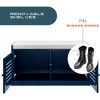 Sturdis Shoe Storage Cushioned Seat Bench with Adjustable Shelves - 4 of 4