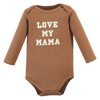 Hudson Baby Infant Boy Cotton Long-Sleeve Bodysuits, Brown Navy Mamas Boy 5-Pack - image 4 of 4