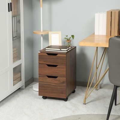 NicBex 3-Drawer Chest Mobile File Cabinet with Wheels Lateral Mobile Filing Under Desk Storage for Home, Office