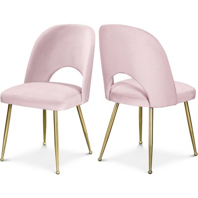 Meridian Furniture,Logan Velvet Dining Chair, Set of 2