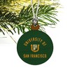 University of San Francisco Dons Logo Mini Small Tiny Wood Christmas Tree Holiday Ornament - 3 of 4