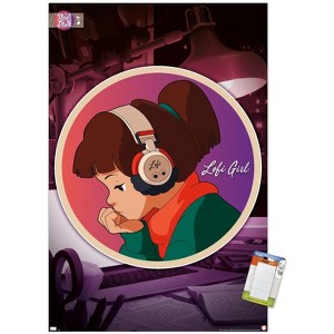 Trends International Lofi Girl - Circle Unframed Wall Poster Prints - 1 of 4