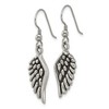 Chisel Stainless Steel Antiqued and Polished Angel Wing Stud Earrings - 3 of 4