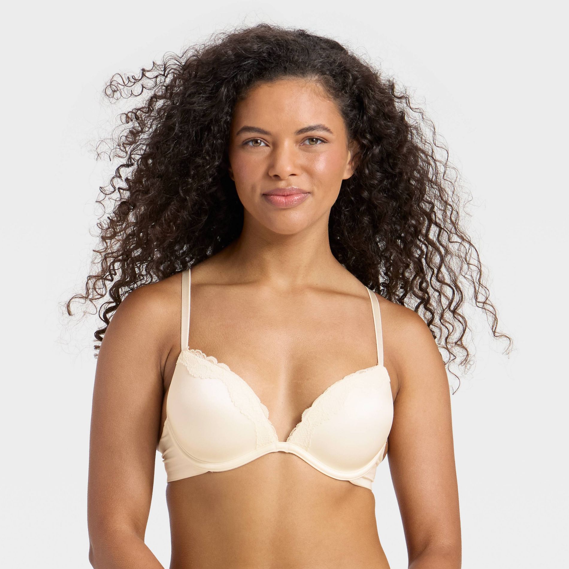 Women's Lace Trim Super Push-Up Bra - Wild Fable™ White 32D