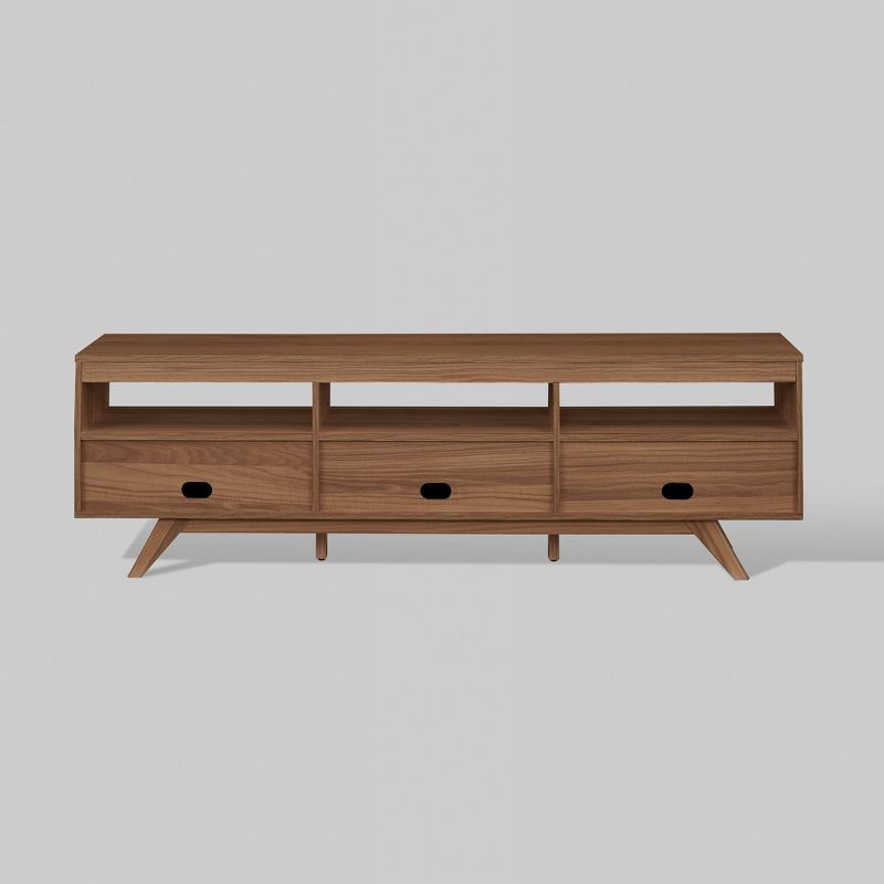 Mid-Century Modern Low TV Stand with Storage for TVs up to 80" - Saracina Home, 3 of 15