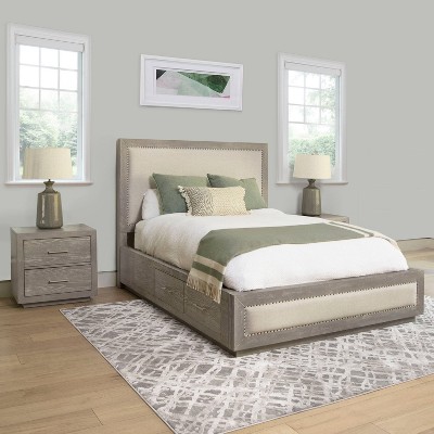 Queen Carson Storage Wood Platform Bed, Abbyson Living Upholstered Headboards