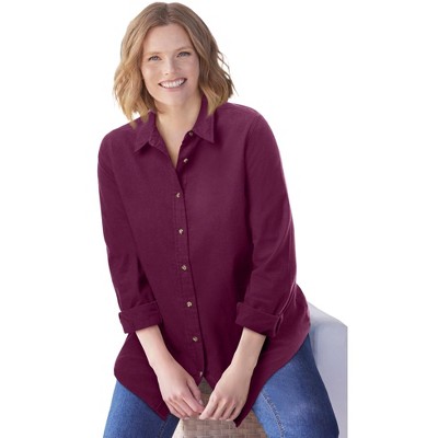 Woman Within Classic Flannel Shirt