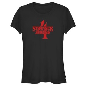 Juniors Womens Stranger Things Red Logo 4 T-Shirt - 1 of 4