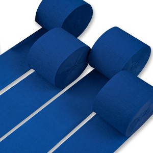 PartyWoo Crepe Paper Streamers Navy 4 Rolls 328 ft 1.8 in x 82 Ft Roll - 1 of 4