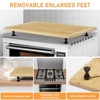 Bamboo Cutting Board, Large Noodle Board with 4 Removable Feet, Juice Groove, Stove Top Covers - 4 of 4