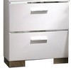 Royal Hampton and Metal Nightstand with 2 Drawers,  White and Silver - 3 of 4