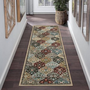 coucheta Washable Vintage Area Rugs, Non-Slip Stain-Resistant Ultra-Soft Low Pile Carpet, Easy to Clean Indoor Rugs, for Office, Bedroom, Living Room - 1 of 4