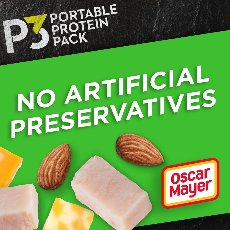 P3 Portable Protein Snack Pack with Turkey, Almonds &#38; Colby Jack Cheese - 2oz, 4 of 13
