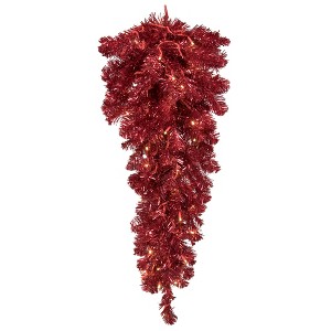 Vickerman Deluxe Red Tinsel Teardrops - 1 of 4