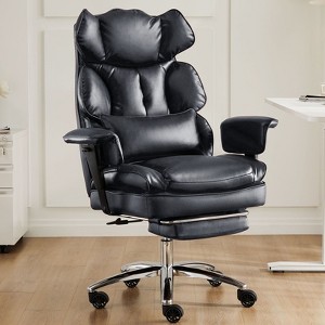 High-Back Executive Office Chair with Footrest and Lumbar Support - 1 of 4