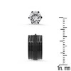 Steeltime Ladies 2pc set black ip stainless steel and simulated diamonds studs/huggie earrings - 3 of 4