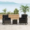 Tangkula Set of 3 Wicker Rocking Set w/ Tempered Glass Table Patio Outdoor - 2 of 4