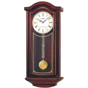 Seiko Mahogany Wall Clock with Pendulum - 1 of 2