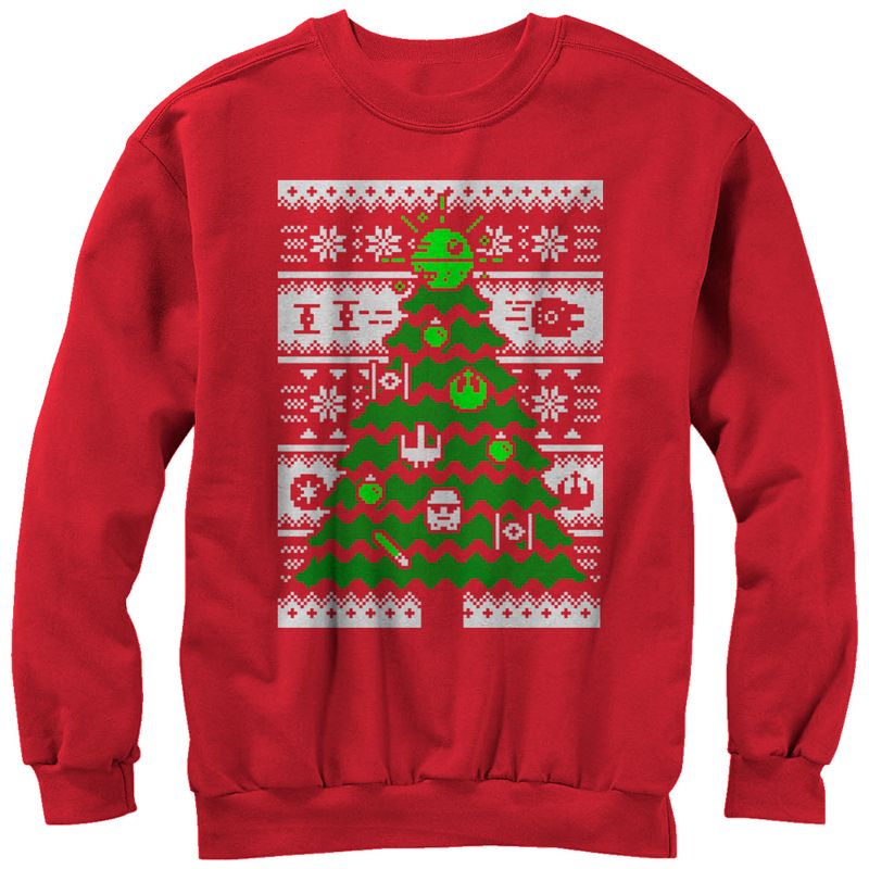 Women's Star Wars Ugly Christmas Tree Sweatshirt, 1 of 4