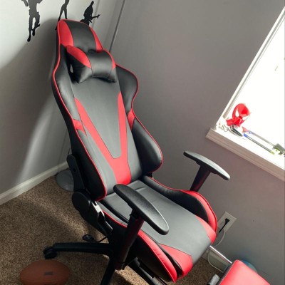 Flash Furniture X40 Gaming Chair Racing Computer Chair With Fully Reclining  Back/arms And Transparent Roller Wheels, Slide-out Footrest : Target