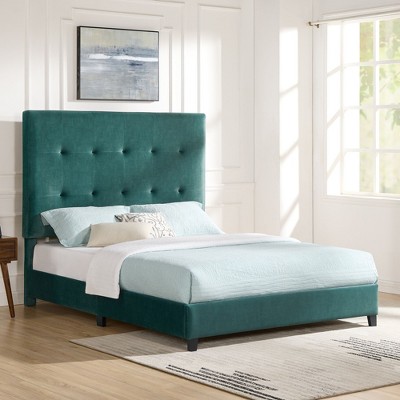NicBex Modern Queen/King Upholstered Platform Bed Frame with Tufted Headboard,Solid Wood Slats Support,Box Spring Needed,Easy Assembly,Beige
