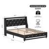 Queen Size Upholstered Platform Bed with Headboard, Charging Station and LED Lights for Bedroom - 3 of 4