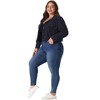 Agnes Orinda Women's Plus Size Lightweight Cropped Button Down Corduroy Trucker Jackets - 3 of 4