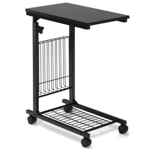 Tangkula Snack Magazine Sofa End Table Rolling Casters Height Adjustable - 1 of 4
